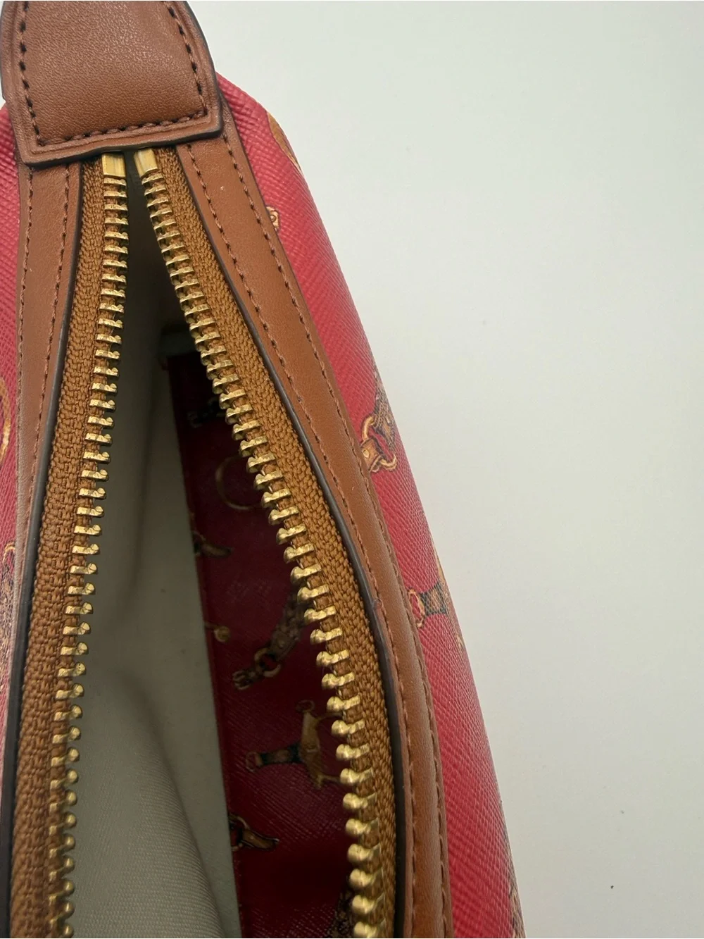 Vintage Lauren Ralph Lauren Red Equestrian Wristlet Y2K Equestrian print
